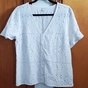 Old Navy white eyelet top